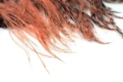 Spey Hackle Rooster Saddle Bronze Grizzly dyed Salmon