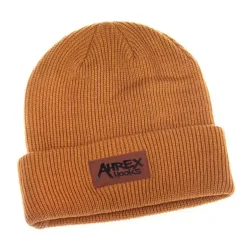 Suede Patch Beanie - Mustard